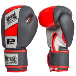 Gant compétition velcro Pro noir - Metal Boxe